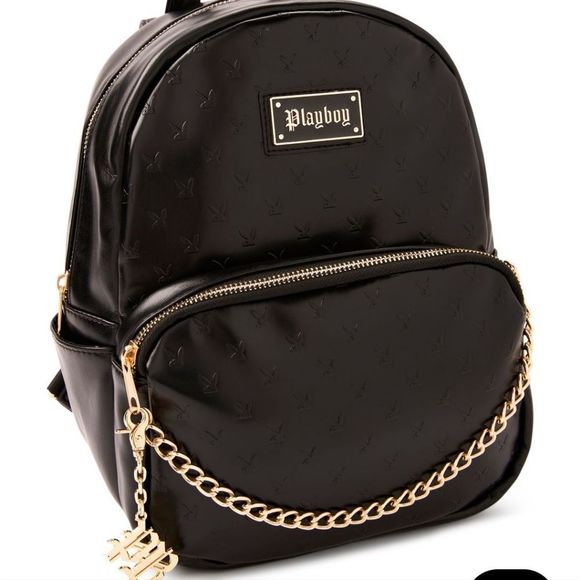 Playboy Black Embossed Playboy Bunny Mini Backpack main image 10
